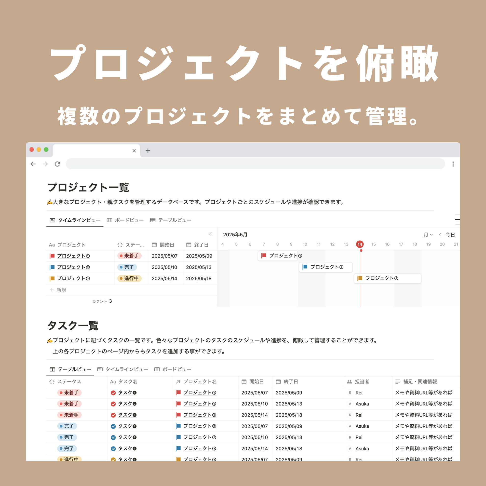Notion プロジェクト管理テンプレート