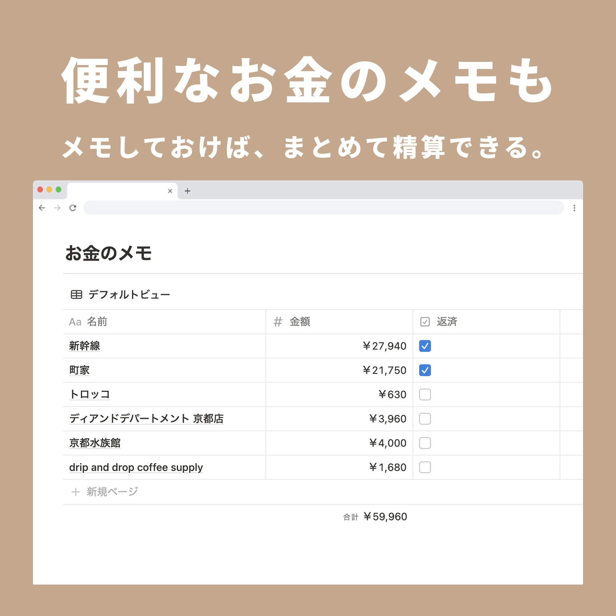 Notion 旅のしおりテンプレート