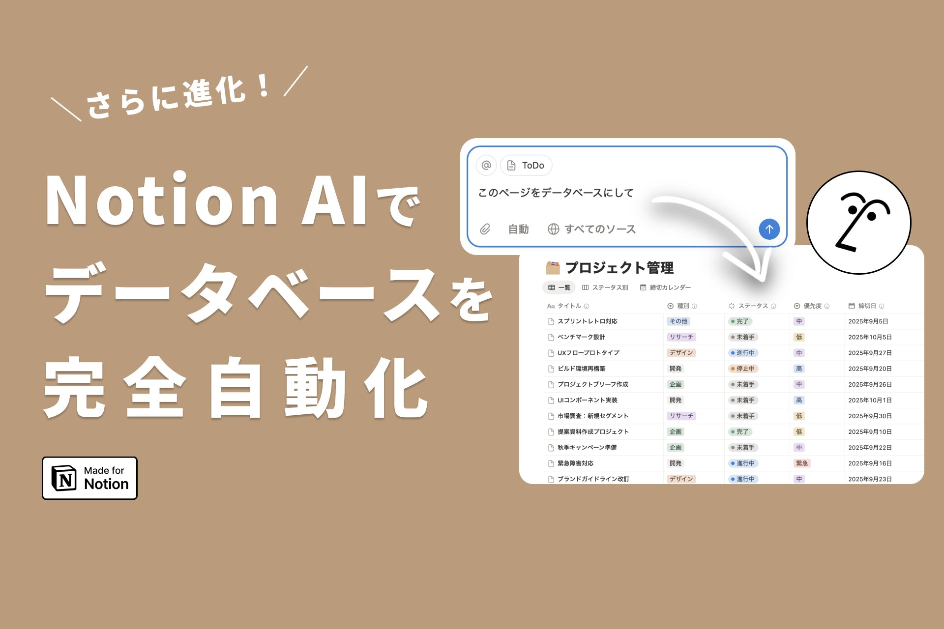 Notion AIがさらに進化！既存のページ→データベースへの変換もできるようになりました